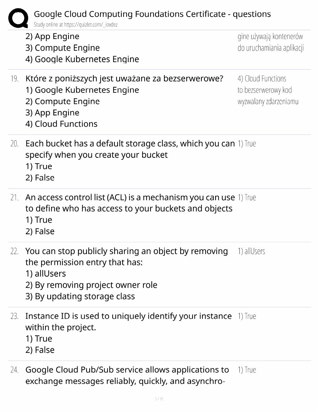 Preview page 5 of Google Cloud Foundations Study Guide / Computing Certificate Exam Prep / Score 100% / 2025 Update