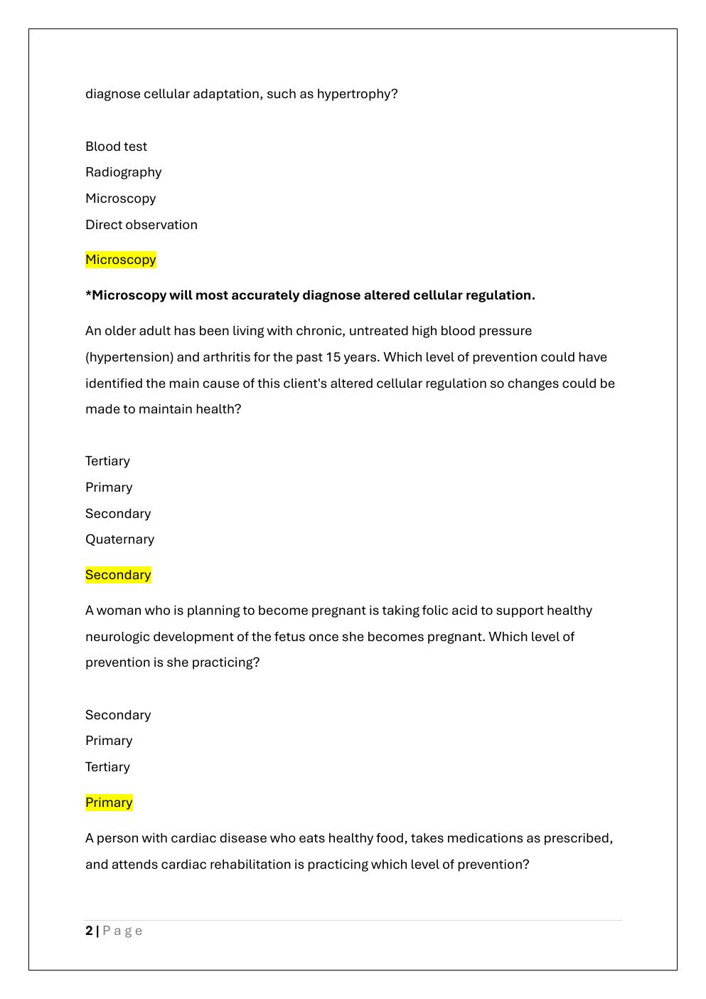 Preview page 2 of NR 283 Exam 1-Pathophysiology Week 1
