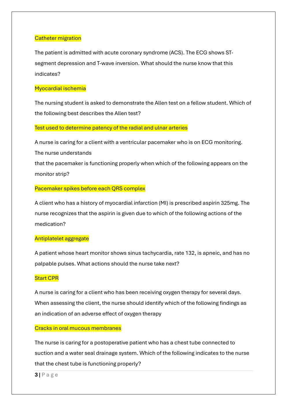 Preview page 3 of N480/NURS 480 Advanced Medical-Surgical  Nursing Final exam