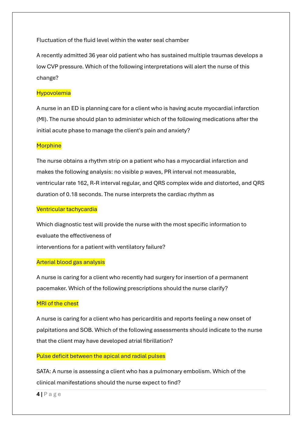 Preview page 4 of N480/NURS 480 Advanced Medical-Surgical  Nursing Final exam