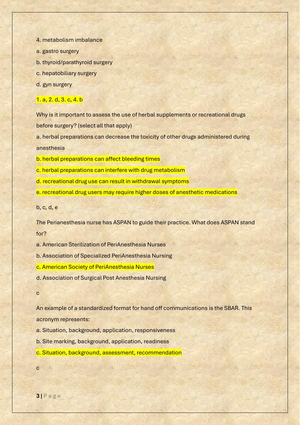 Preview page 3 of AORN PERIOP 101/PERIOP 101 Final exam