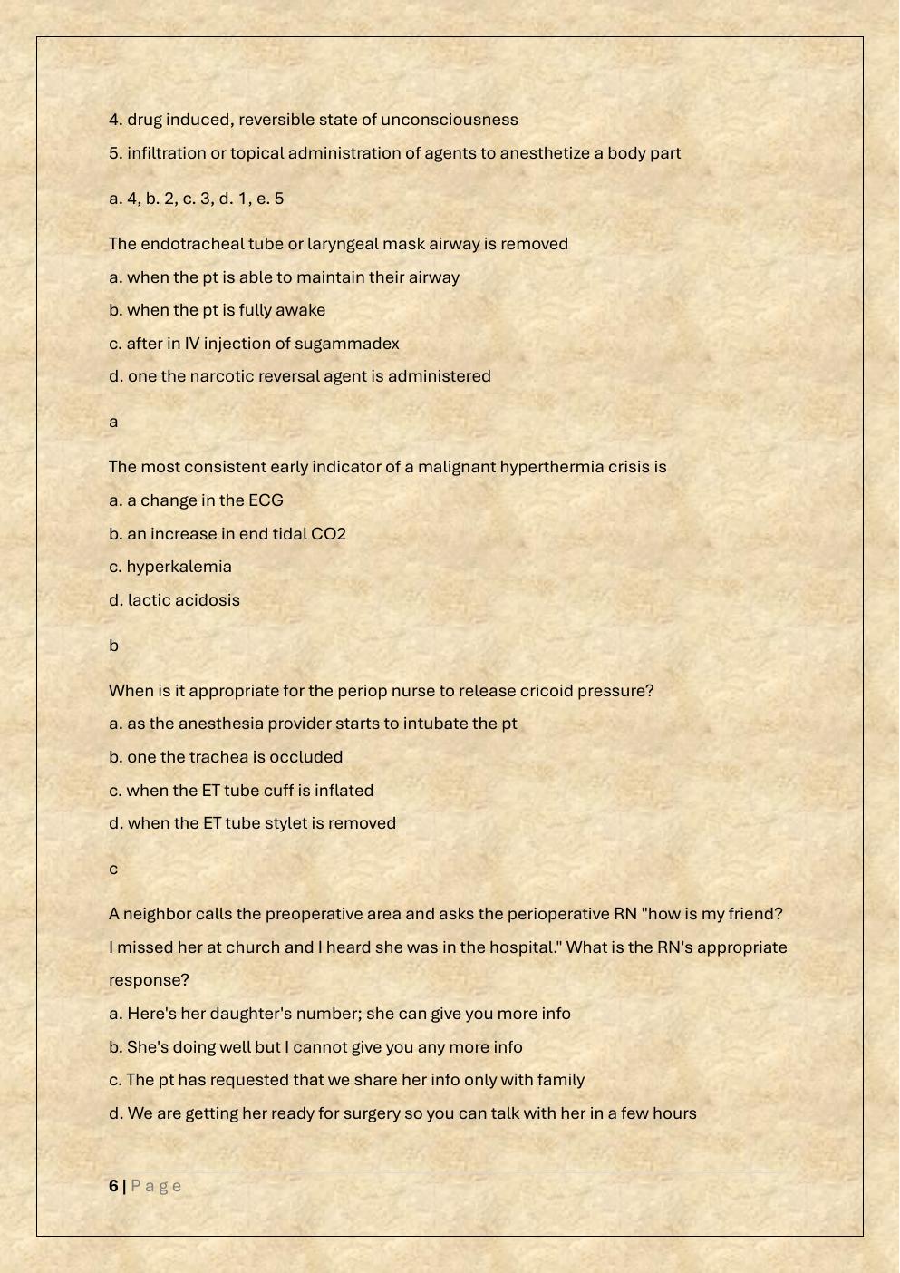 Preview page 6 of AORN PERIOP 101/PERIOP 101 Final exam
