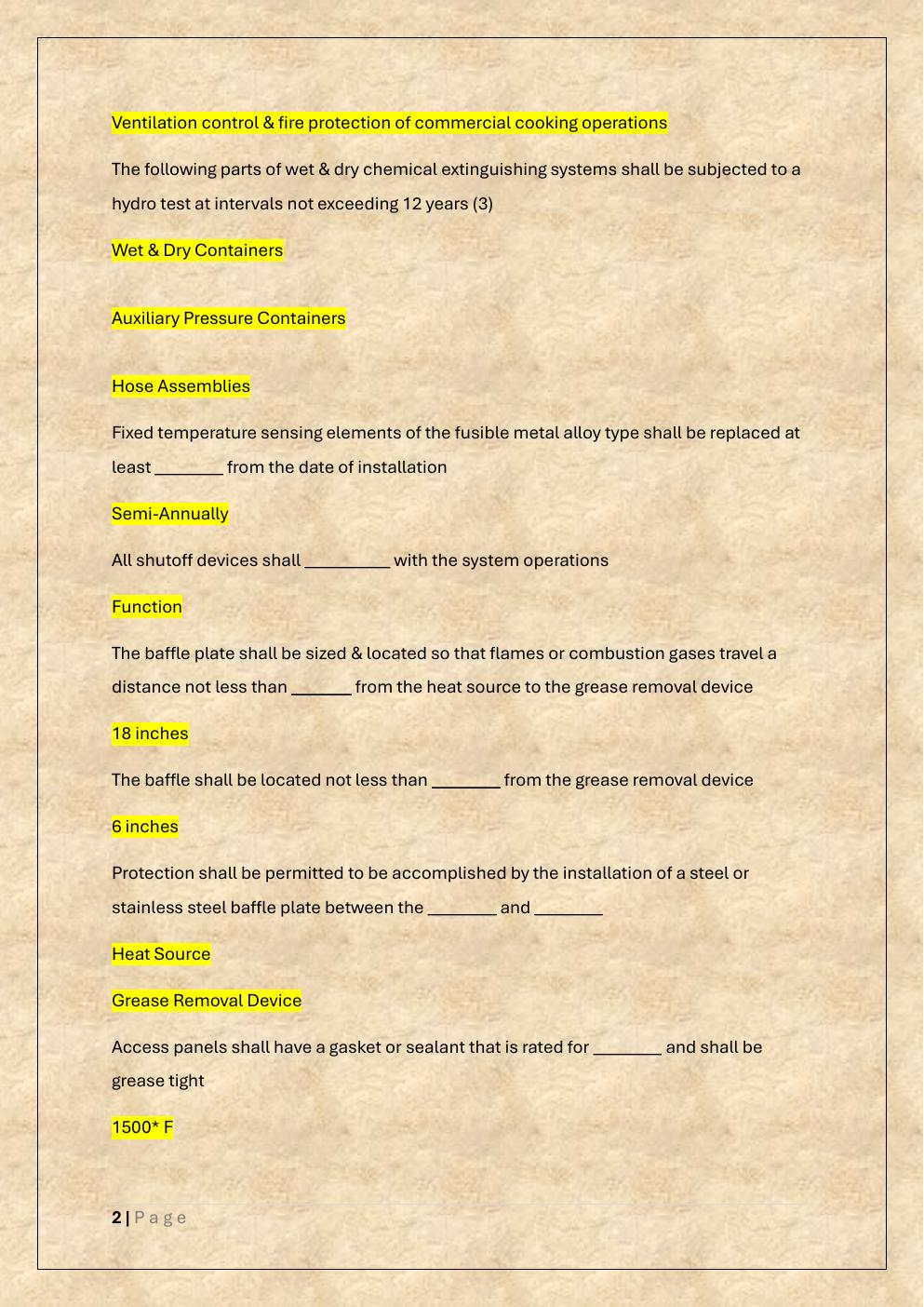 Preview page 2 of TFM03 TX CLASS K (NFPA 17A & NFPA 96) exam