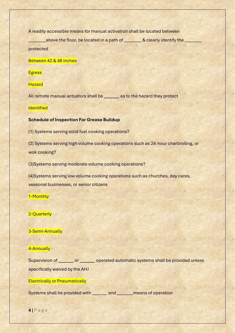 Preview page 4 of TFM03 TX CLASS K (NFPA 17A & NFPA 96) exam