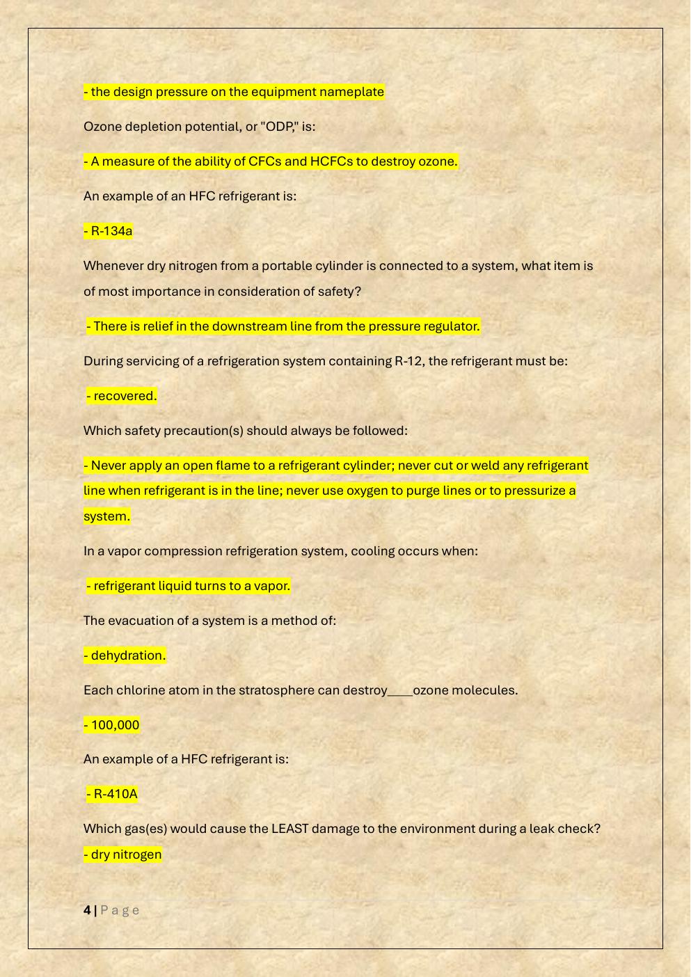 Preview page 4 of EPA 608 /EPA  608 Universal Exam /EPA 608  Certification Test Prep /EPA 608 SKILLCAT Exam