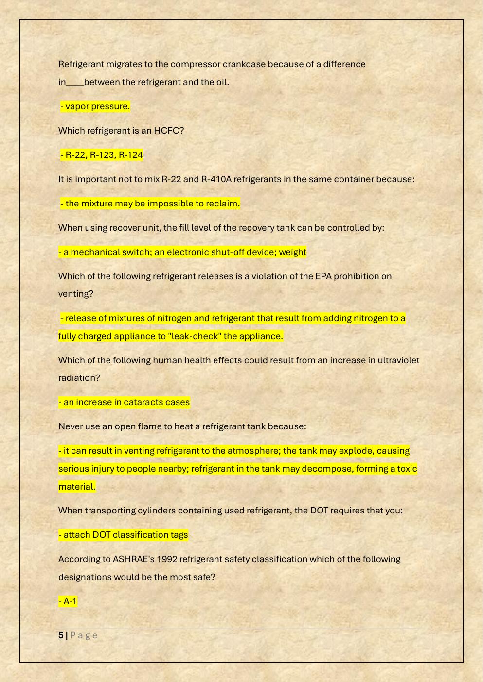 Preview page 5 of EPA 608 /EPA  608 Universal Exam /EPA 608  Certification Test Prep /EPA 608 SKILLCAT Exam