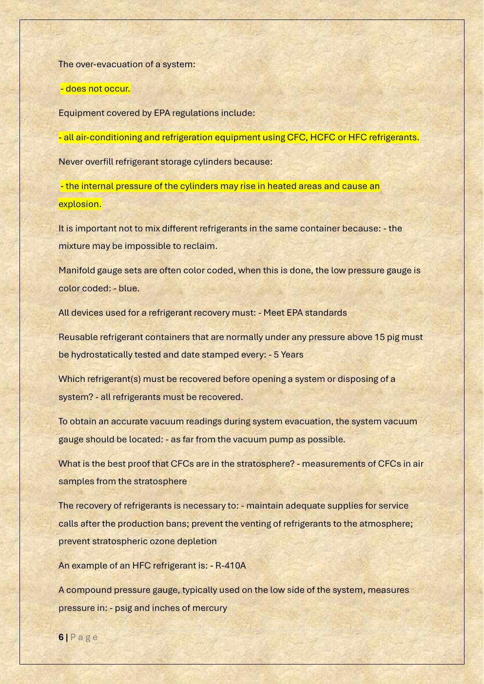 Preview page 6 of EPA 608 /EPA  608 Universal Exam /EPA 608  Certification Test Prep /EPA 608 SKILLCAT Exam