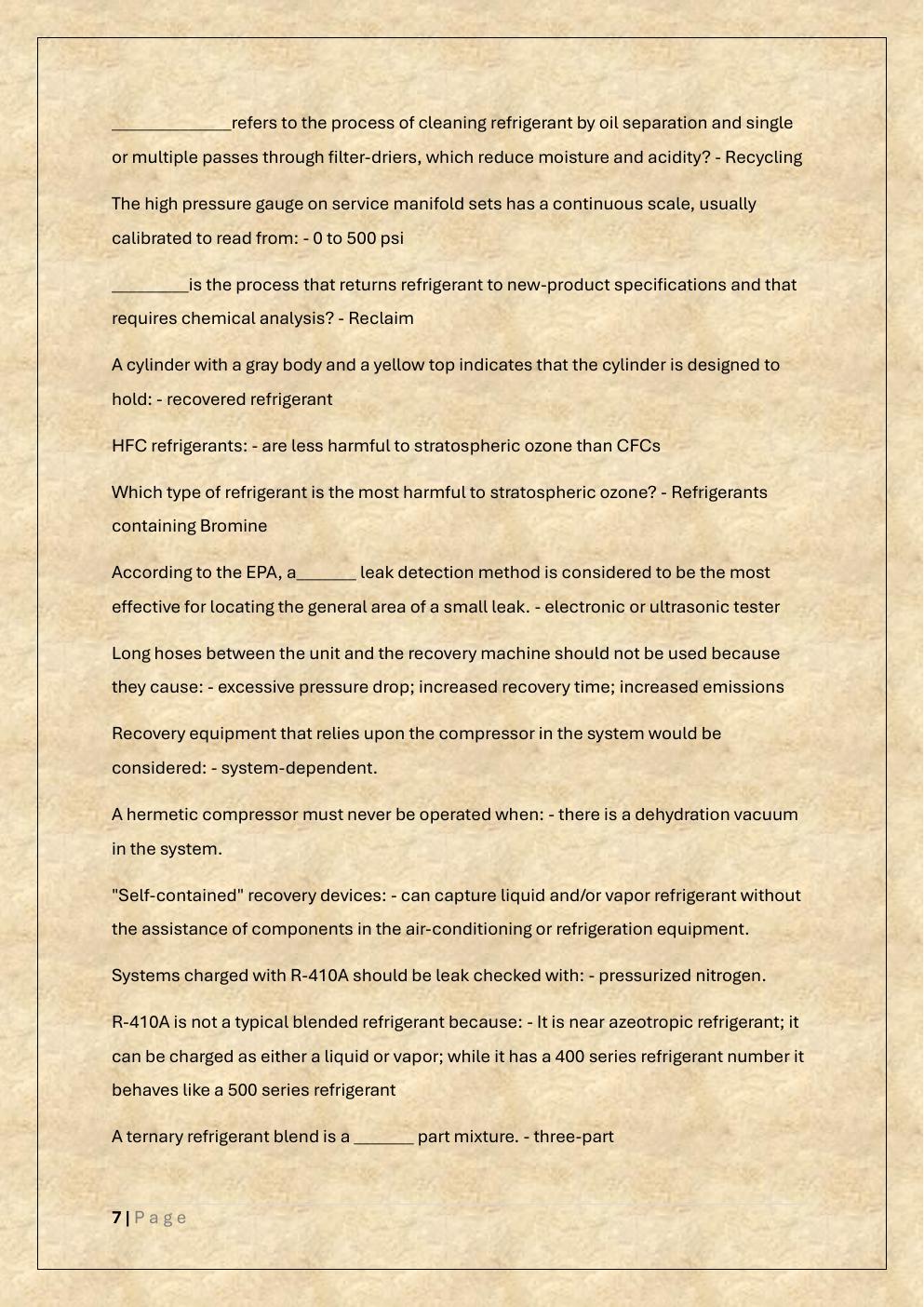 Preview page 7 of EPA 608 /EPA  608 Universal Exam /EPA 608  Certification Test Prep /EPA 608 SKILLCAT Exam