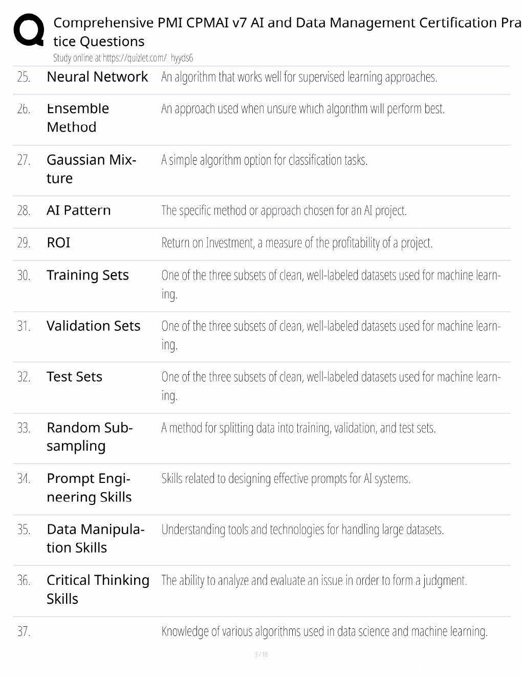Preview page 3 of PMI CPMAI v7 Study Guide / AI & Data Management Practice Questions / Score 100% / 2025 Update / Exam Prep