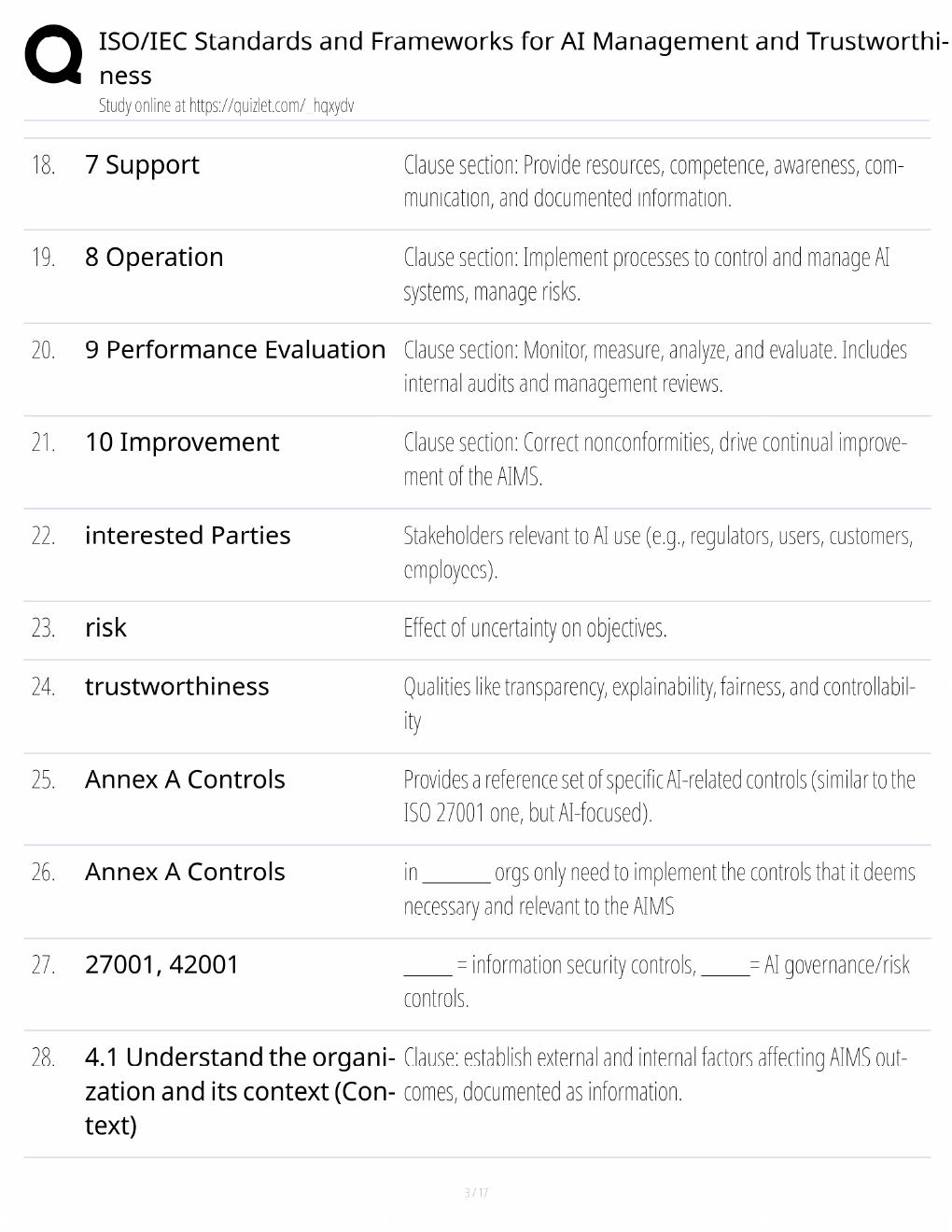 Preview page 3 of ISO/IEC AI Standards Study Guide / AI Management & Trustworthiness / Score 100% / 2025 Update / Exam Prep