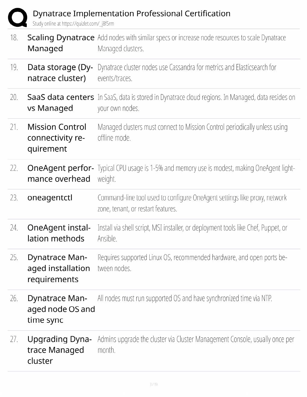 Preview page 3 of Dynatrace Implementation Study Guide / Professional Certification Exam Prep / Score 100% / 2025 Update
