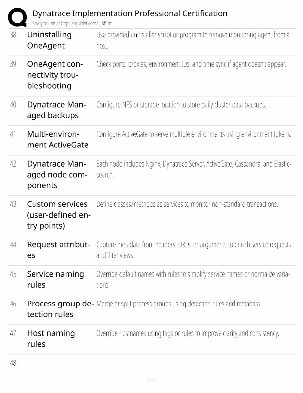 Preview page 5 of Dynatrace Implementation Study Guide / Professional Certification Exam Prep / Score 100% / 2025 Update