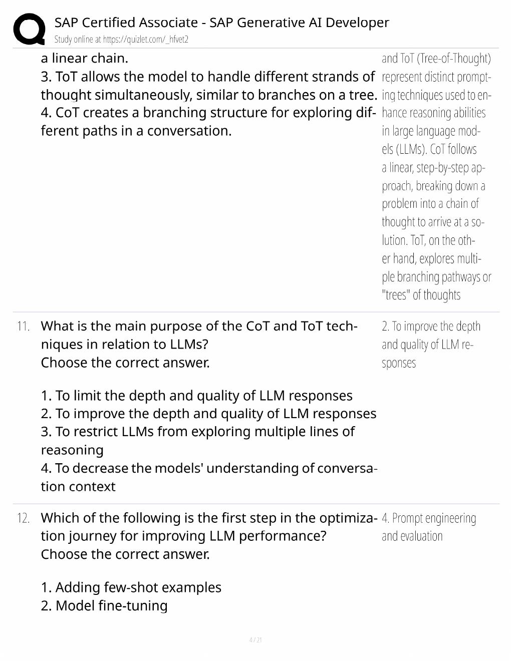 Preview page 4 of SAP Generative AI Developer Study Guide / C_AIG Certification / Score 100% / 2025 Update / Exam Prep