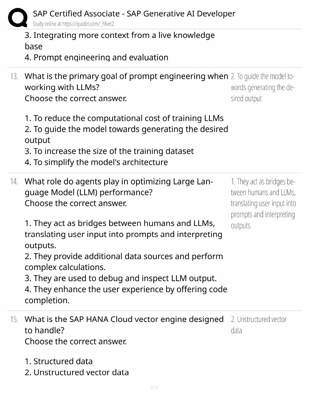 Preview page 5 of SAP Generative AI Developer Study Guide / C_AIG Certification / Score 100% / 2025 Update / Exam Prep