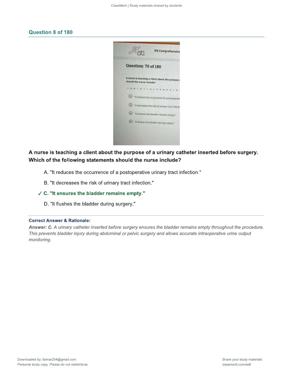 Preview page 8 of RN Comprehensive Predictor 2026 – 180 Practice Questions with Verified Answers & Rationales (ATI Exit Exam Prep)