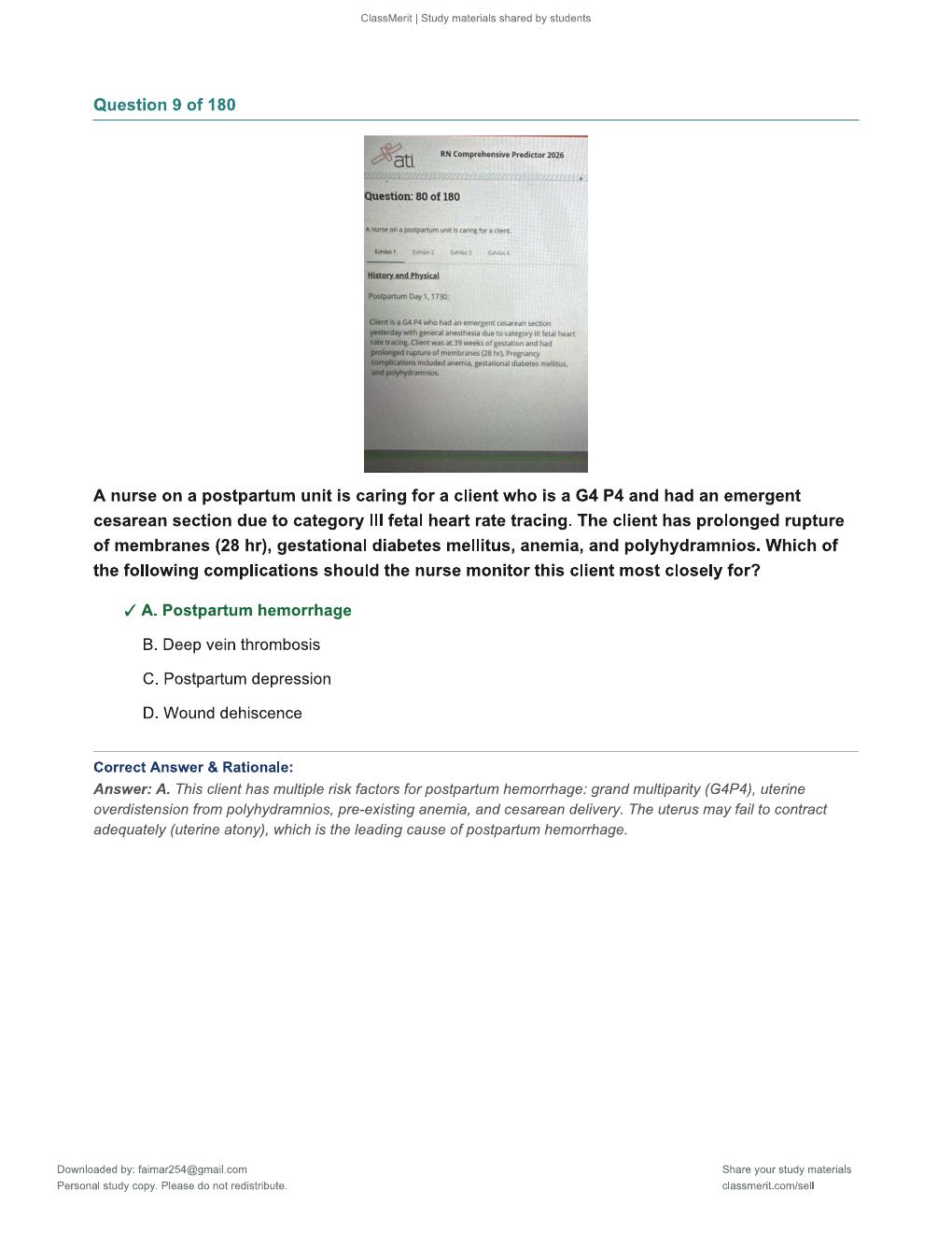 Preview page 9 of RN Comprehensive Predictor 2026 – 180 Practice Questions with Verified Answers & Rationales (ATI Exit Exam Prep)