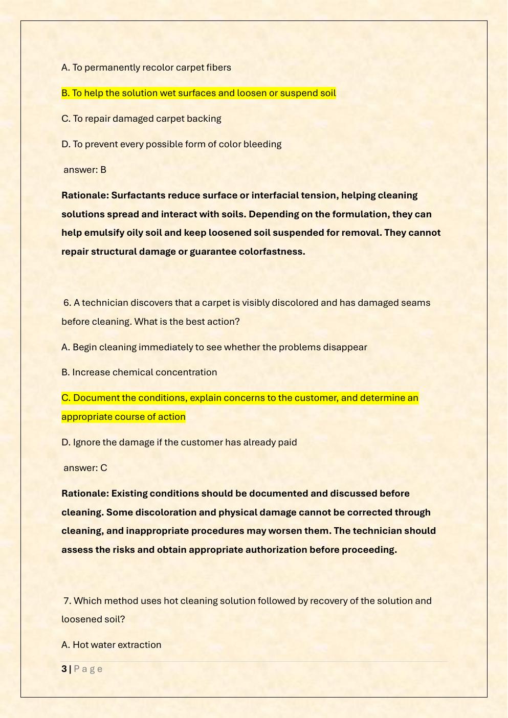Preview page 3 of IICRC CCT Carpet Cleaning Exam Prep