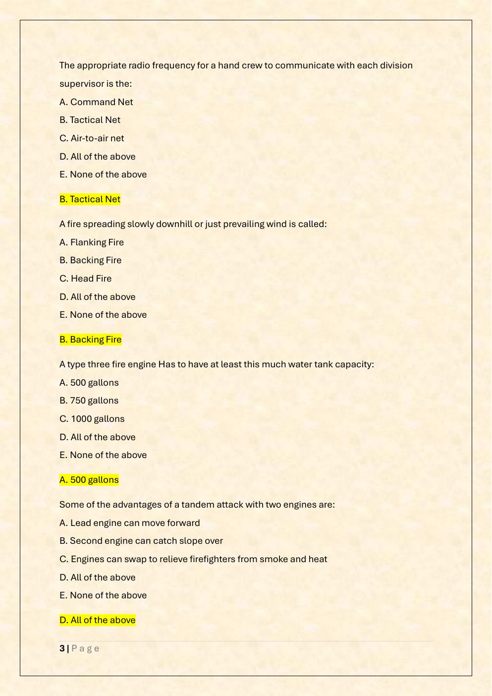Preview page 3 of Windland Firefighter 1C (FF1C) Exam / Windland  FF1 Exam Prep