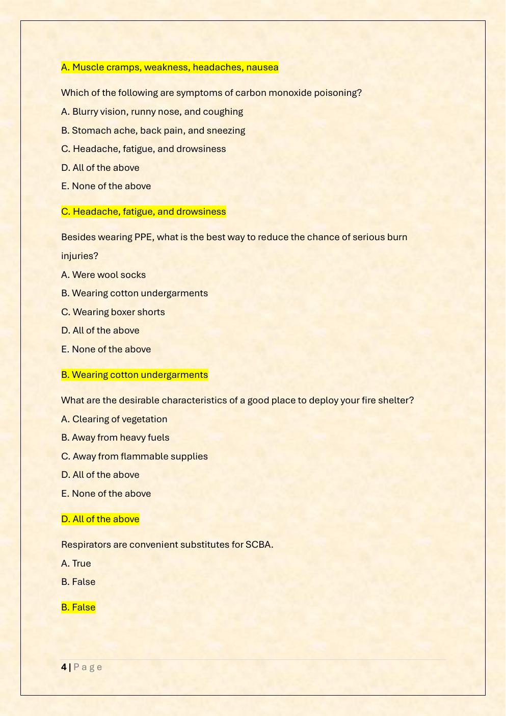 Preview page 4 of FF1C Windland Exam /Firefighter 1c Windland  Exam Prep