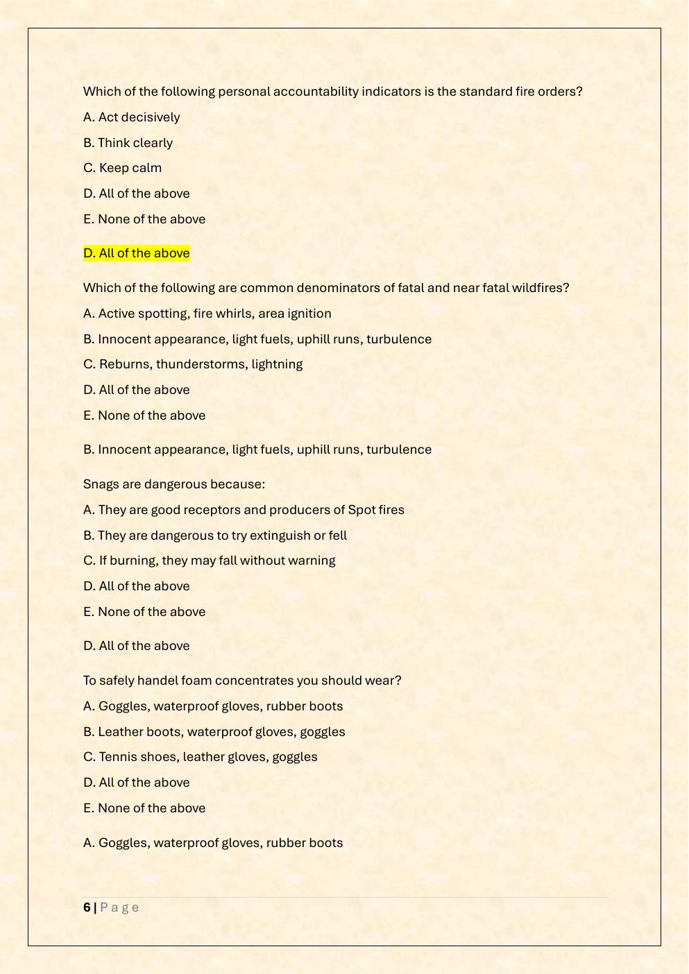 Preview page 6 of FF1C Windland Exam /Firefighter 1c Windland  Exam Prep