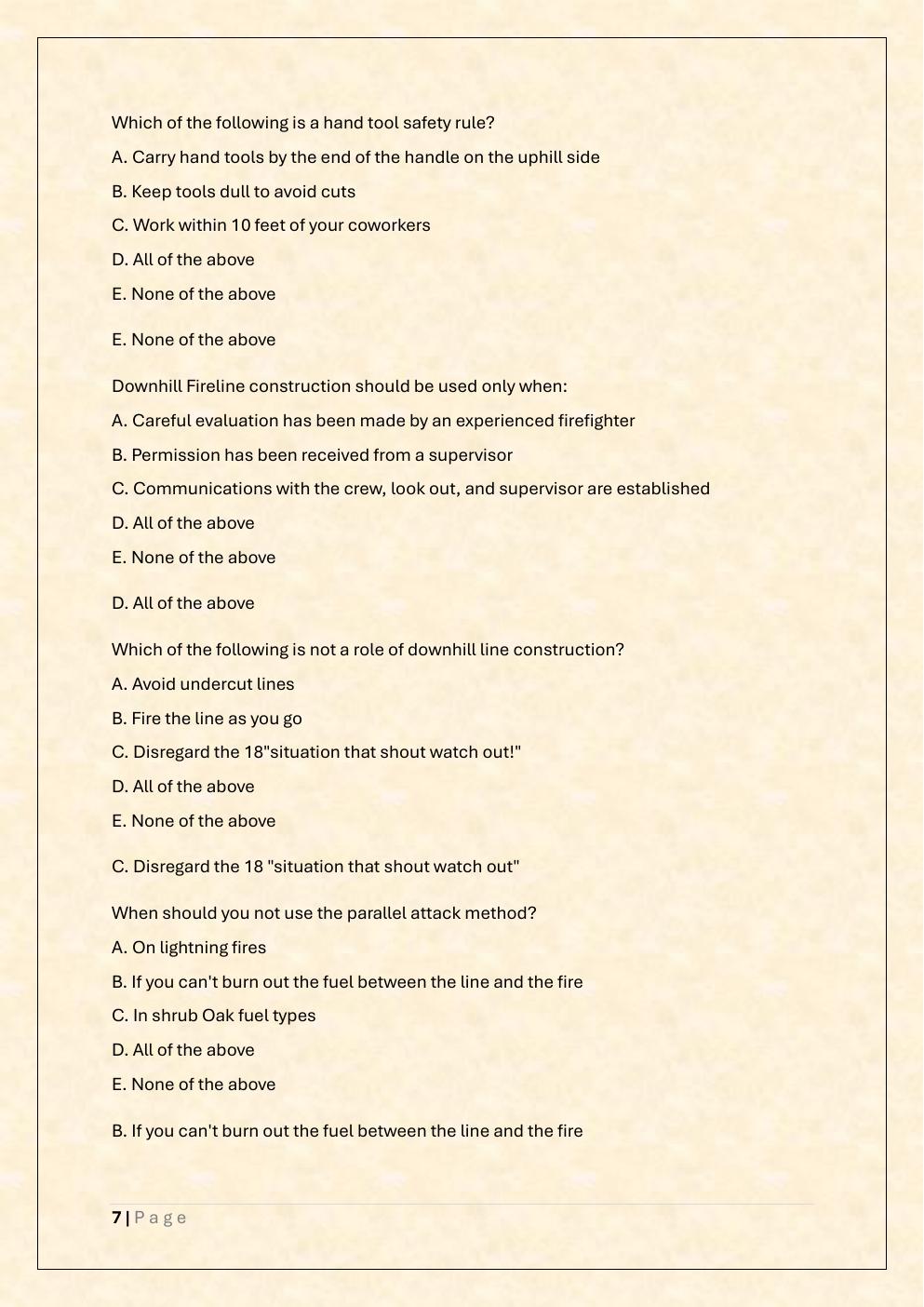 Preview page 7 of FF1C Windland Exam /Firefighter 1c Windland  Exam Prep