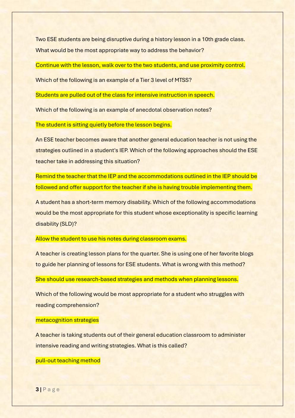Preview page 3 of FTCE NAVA ED real Exam/FTCE ESE NAVA ED  Exam Prep