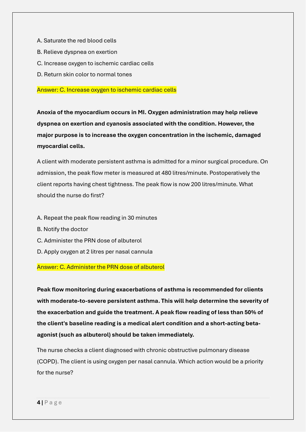 Preview page 4 of Rex PN Exam /Rex PN Canadian test bank Prep