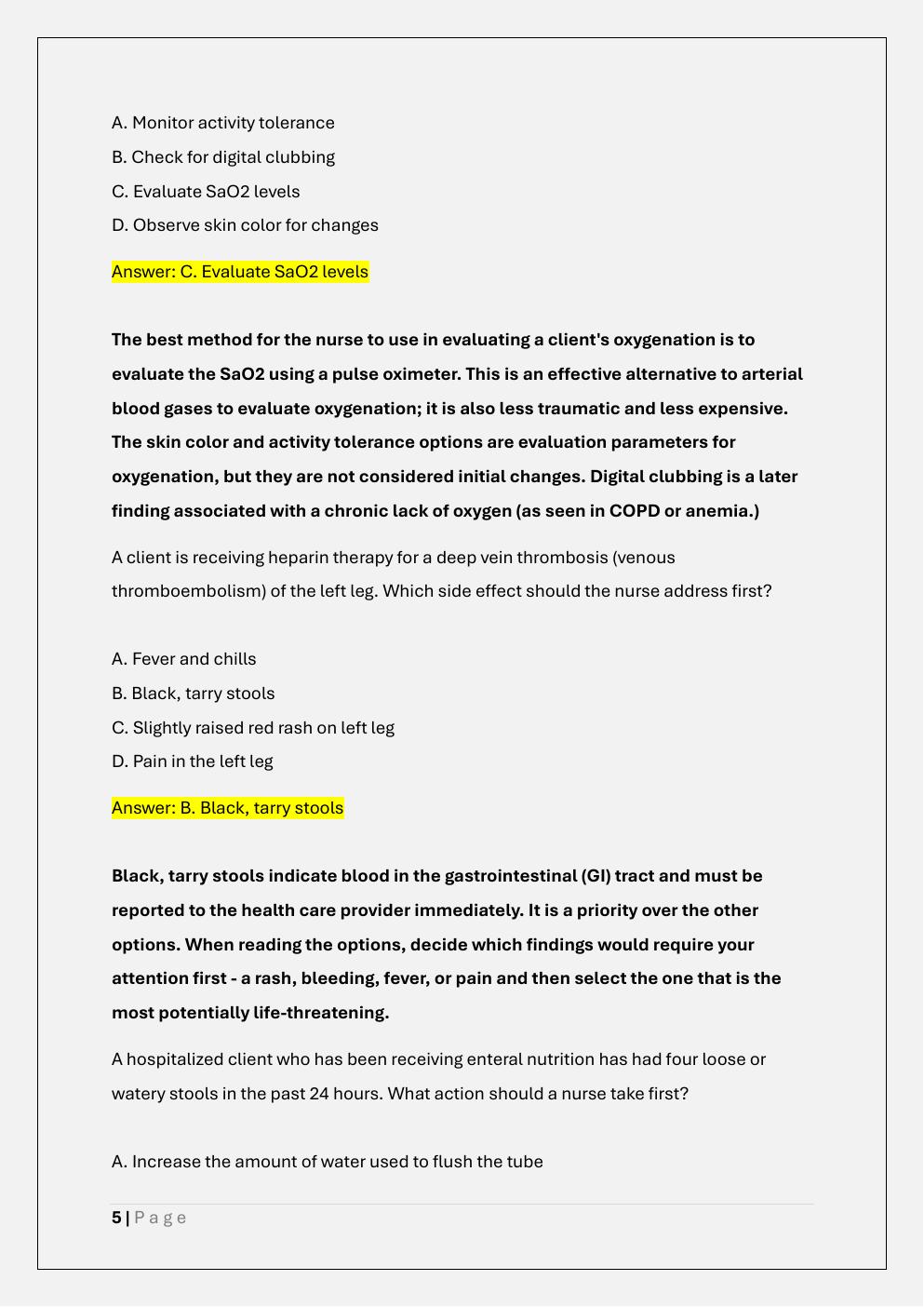 Preview page 5 of Rex PN Exam /Rex PN Canadian test bank Prep