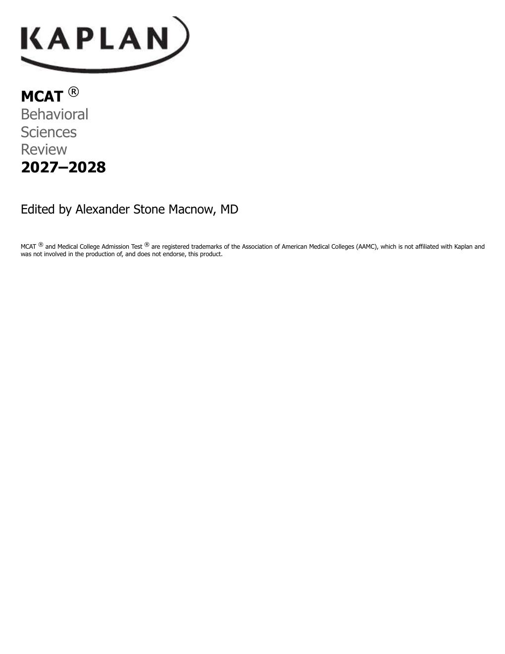 Preview page 2 of MCAT Behavioral Science Review 2027–2028 By Kaplan Test Prep