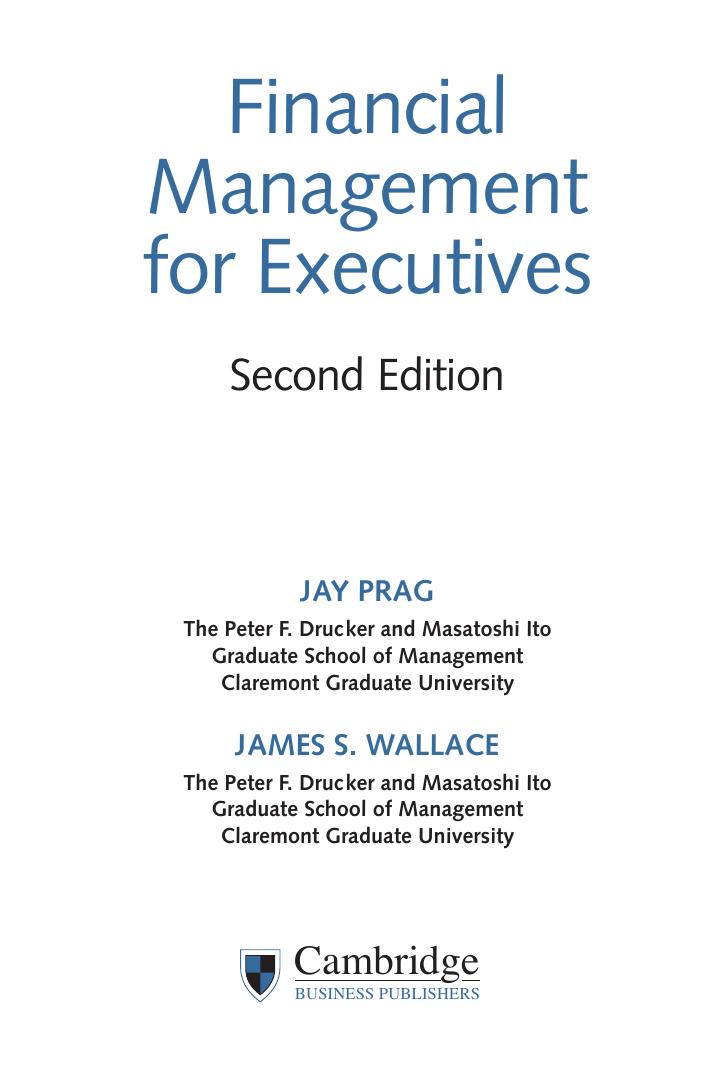 Preview page 2 of Financial Management for Executives 2nd Edition By Jay Prag, James Wallace