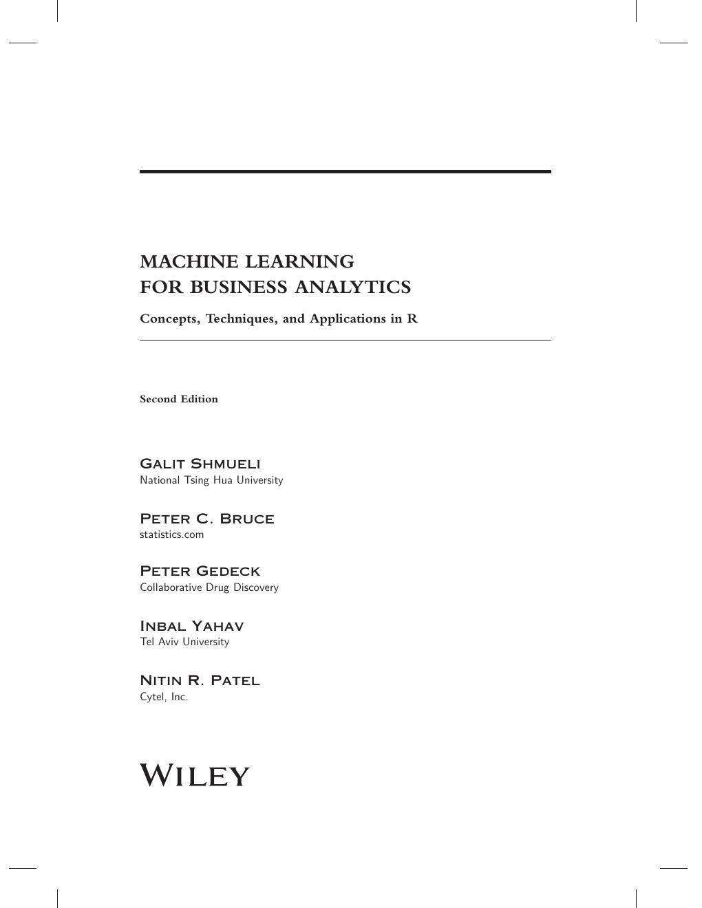 Preview page 5 of Machine Learning for Business Analytics Concepts, Techniques, and Applications in R 2nd Edition By Galit Shmueli, Peter