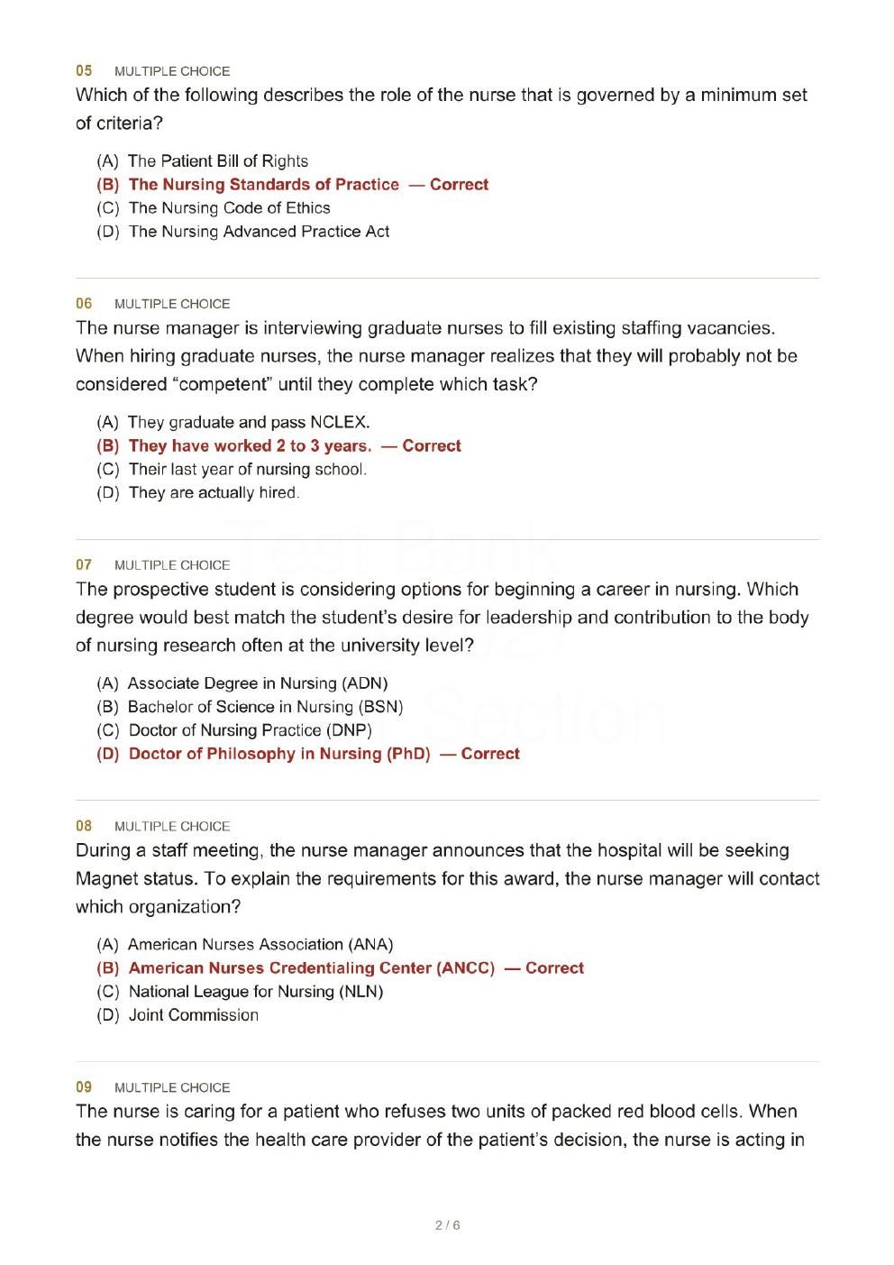 Preview page 5 of Fundamentals of Nursing Active Learning for Collaborative Practice 4th Edition By Barbara Yoost, Lynne Crawford | Test B
