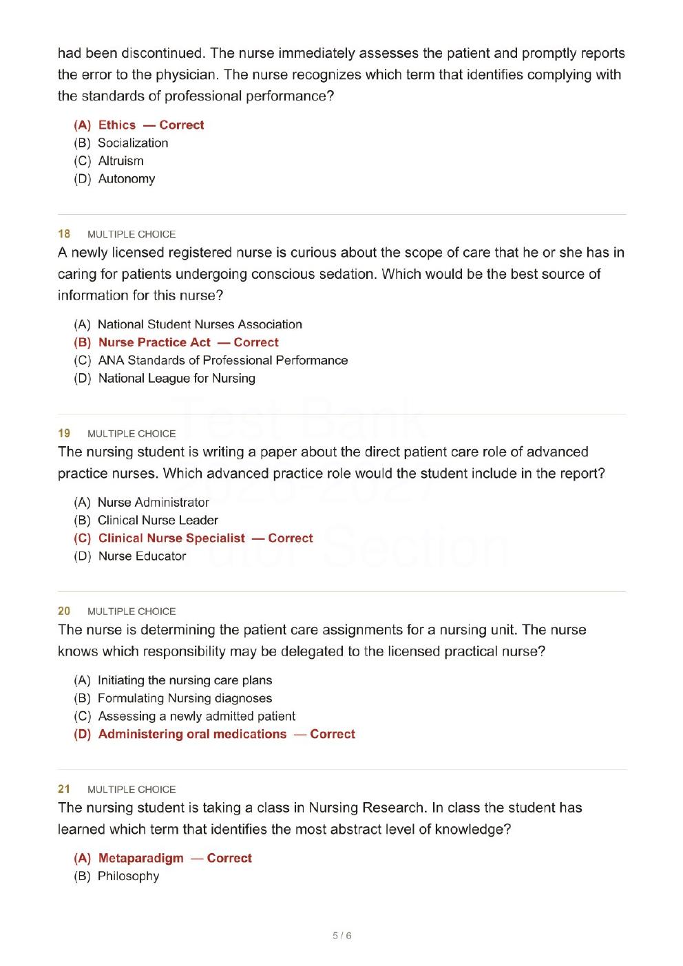 Preview page 8 of Fundamentals of Nursing Active Learning for Collaborative Practice 4th Edition By Barbara Yoost, Lynne Crawford | Test B