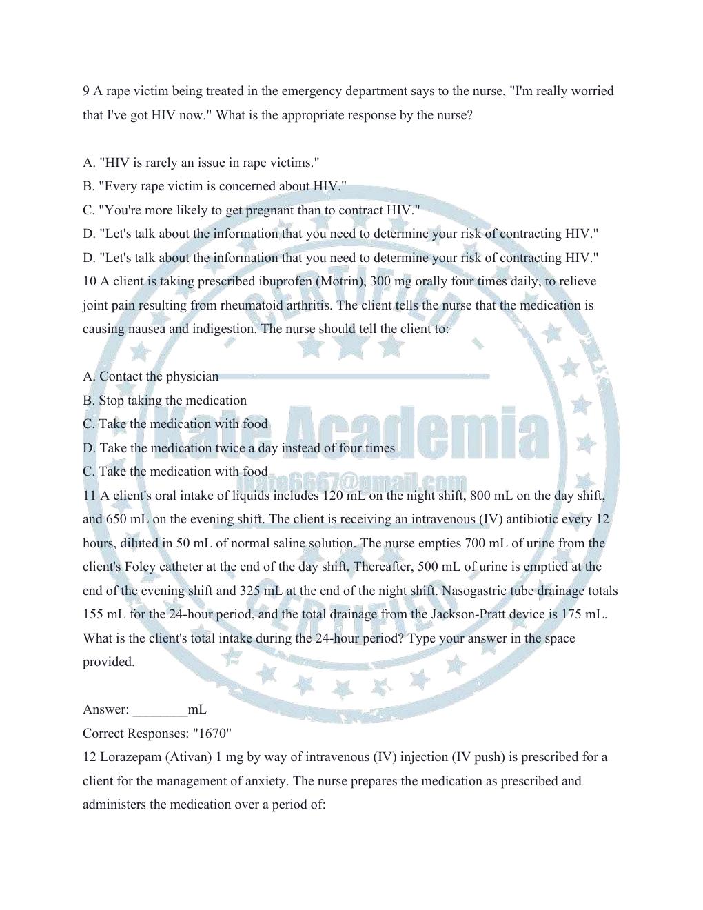 Preview page 4 of HESI Compass Exit Exam Test Bank & Study Guide | Questions & Answers