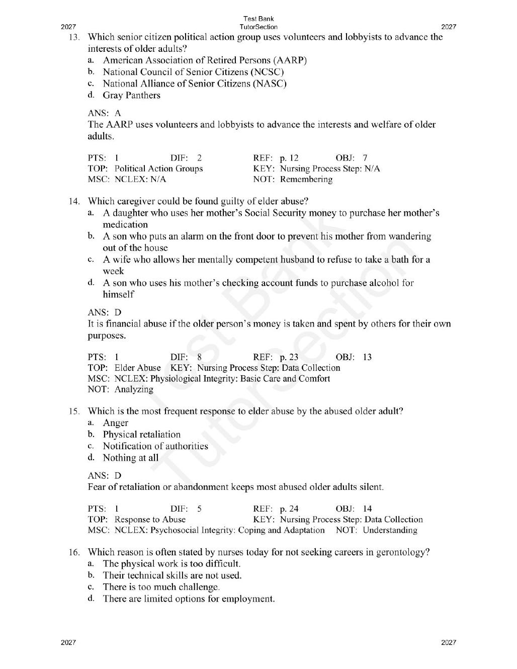 Preview page 6 of Basic Geriatric Nursing 8th Edition By Patricia Williams
