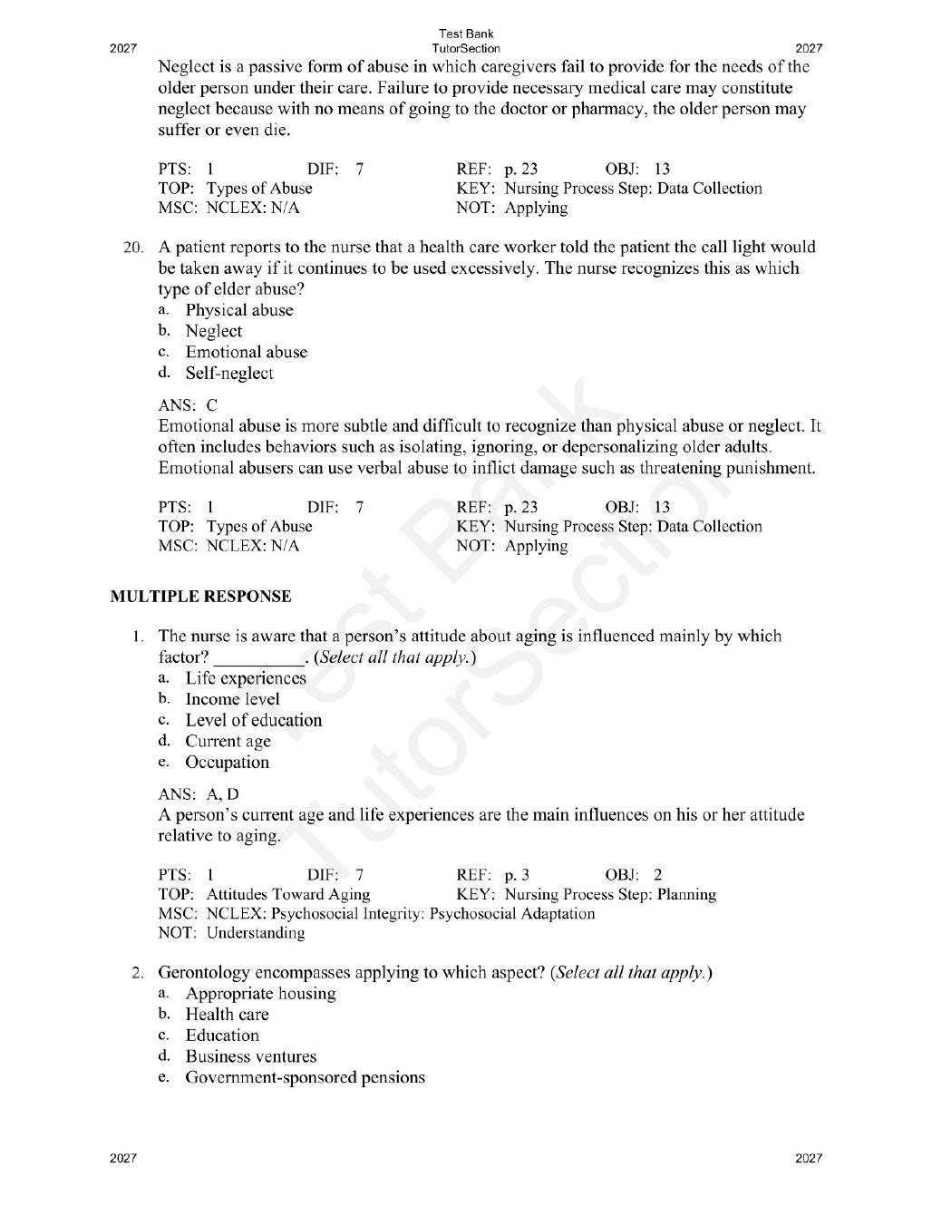 Preview page 8 of Basic Geriatric Nursing 8th Edition By Patricia Williams