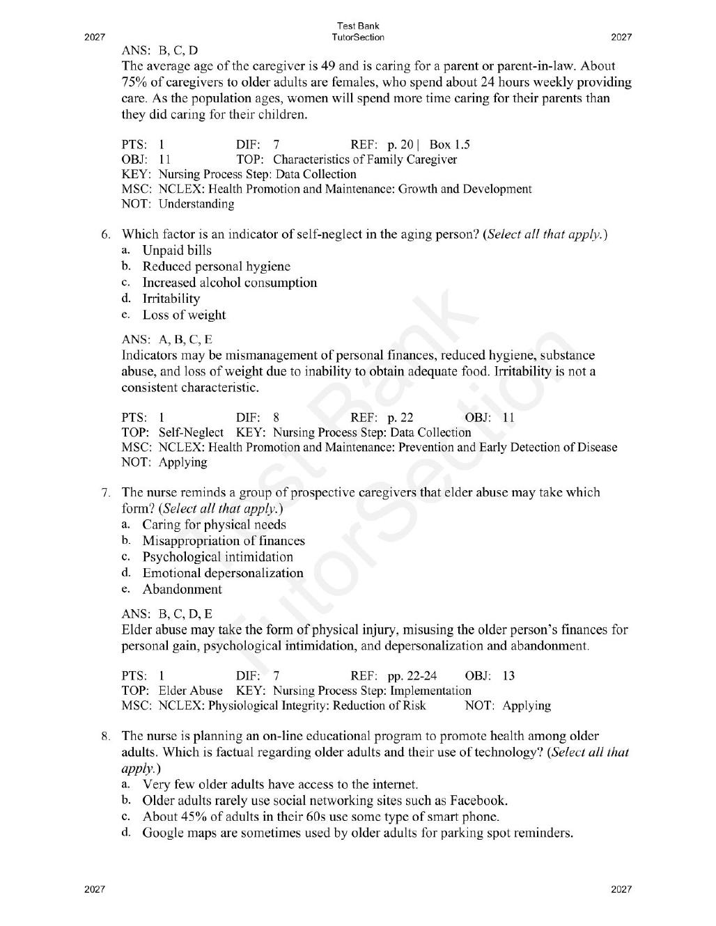 Preview page 10 of Basic Geriatric Nursing 8th Edition By Patricia Williams