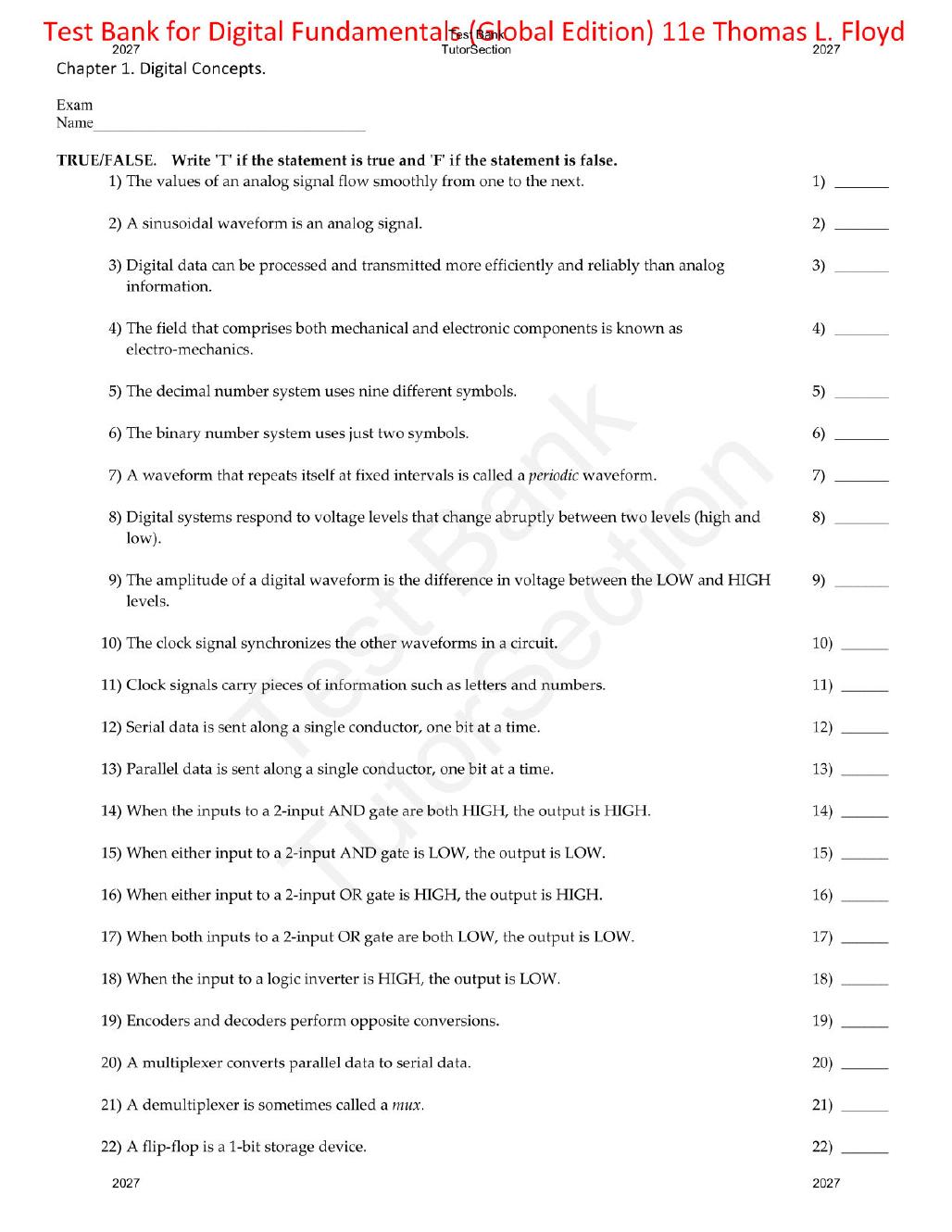 Preview page 2 of Digital Fundamentals (Global Edition) 11th Edition By Thomas L. Floyd