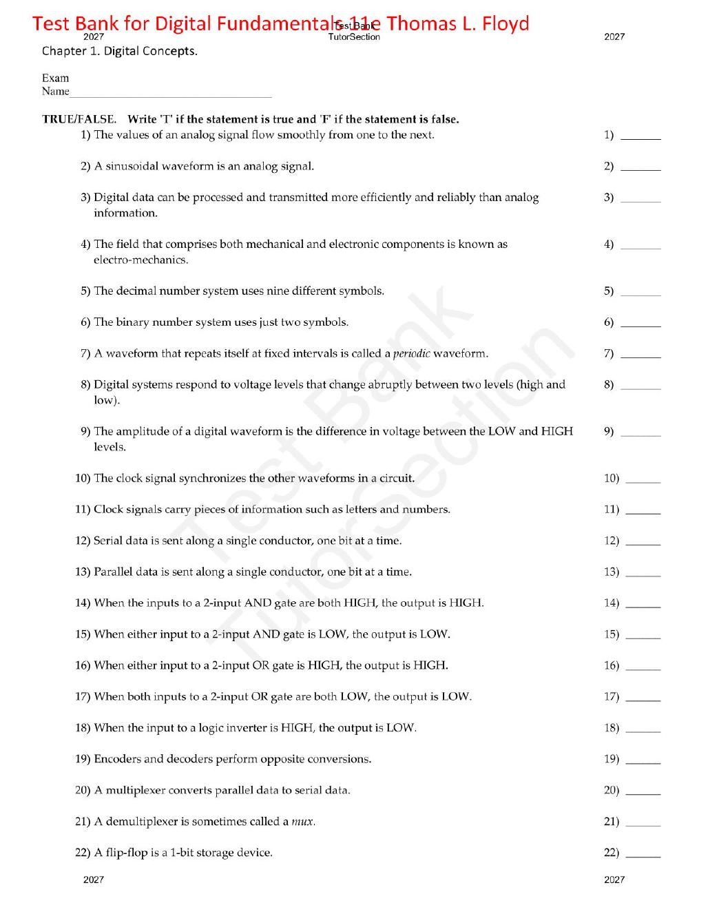Preview page 2 of Digital Fundamentals, 11th Edition By Thomas L Floyd