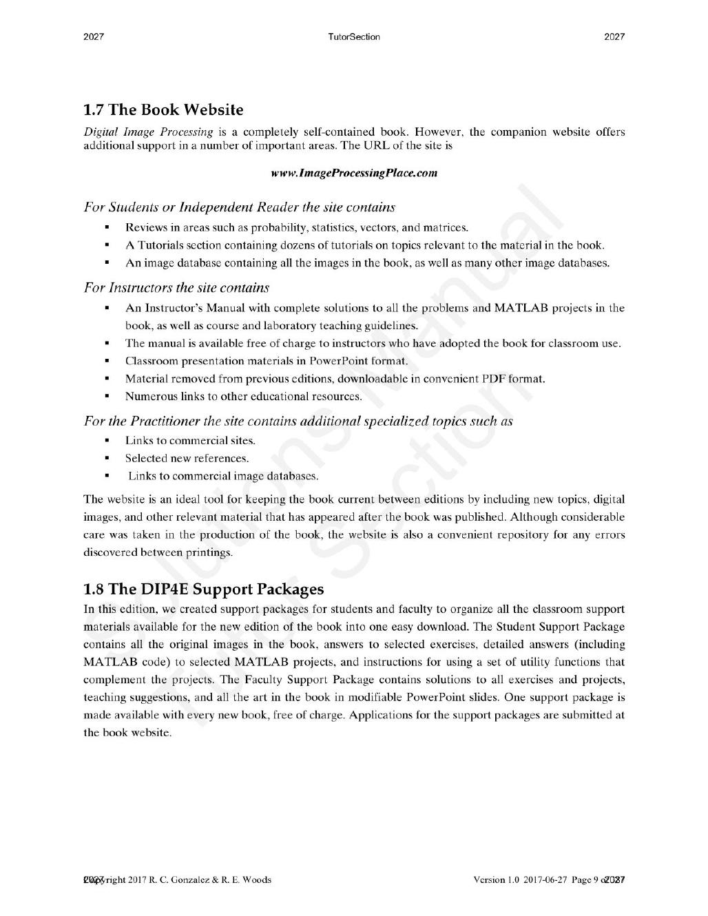 Preview page 7 of Digital Image Processing 4th Edition By  Rafael Gonzalez, Richard Woods | Solutions Manual