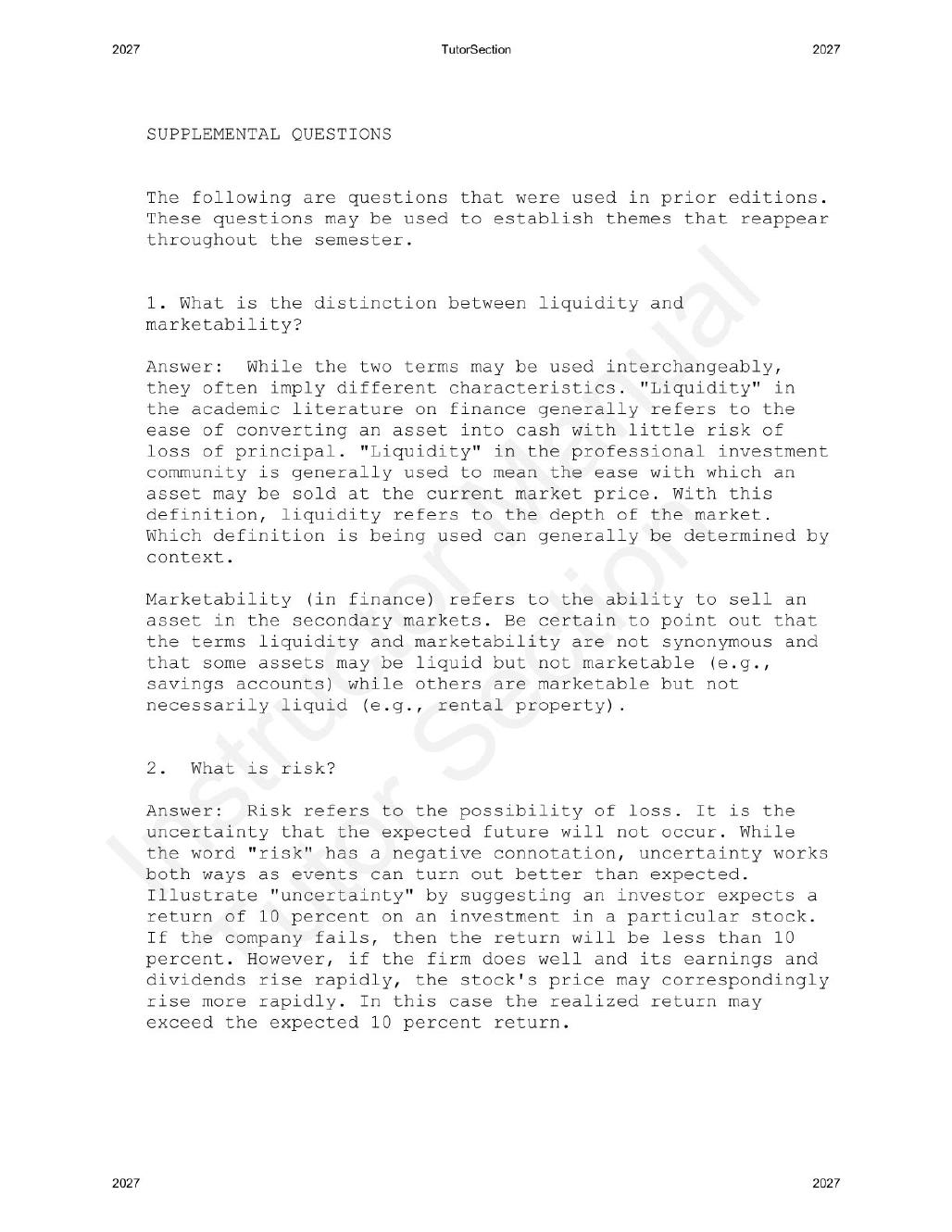Preview page 3 of Investments An Introduction, 13th Edition By Herbert Mayo | Instructor Manual