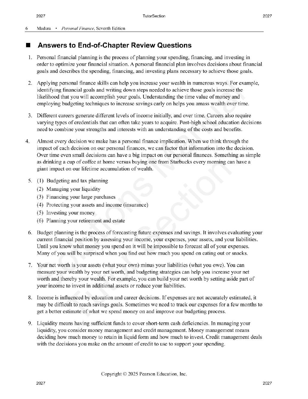 Preview page 7 of Personal Finance 8th Edition By Jeff Madura | Solutions Manual