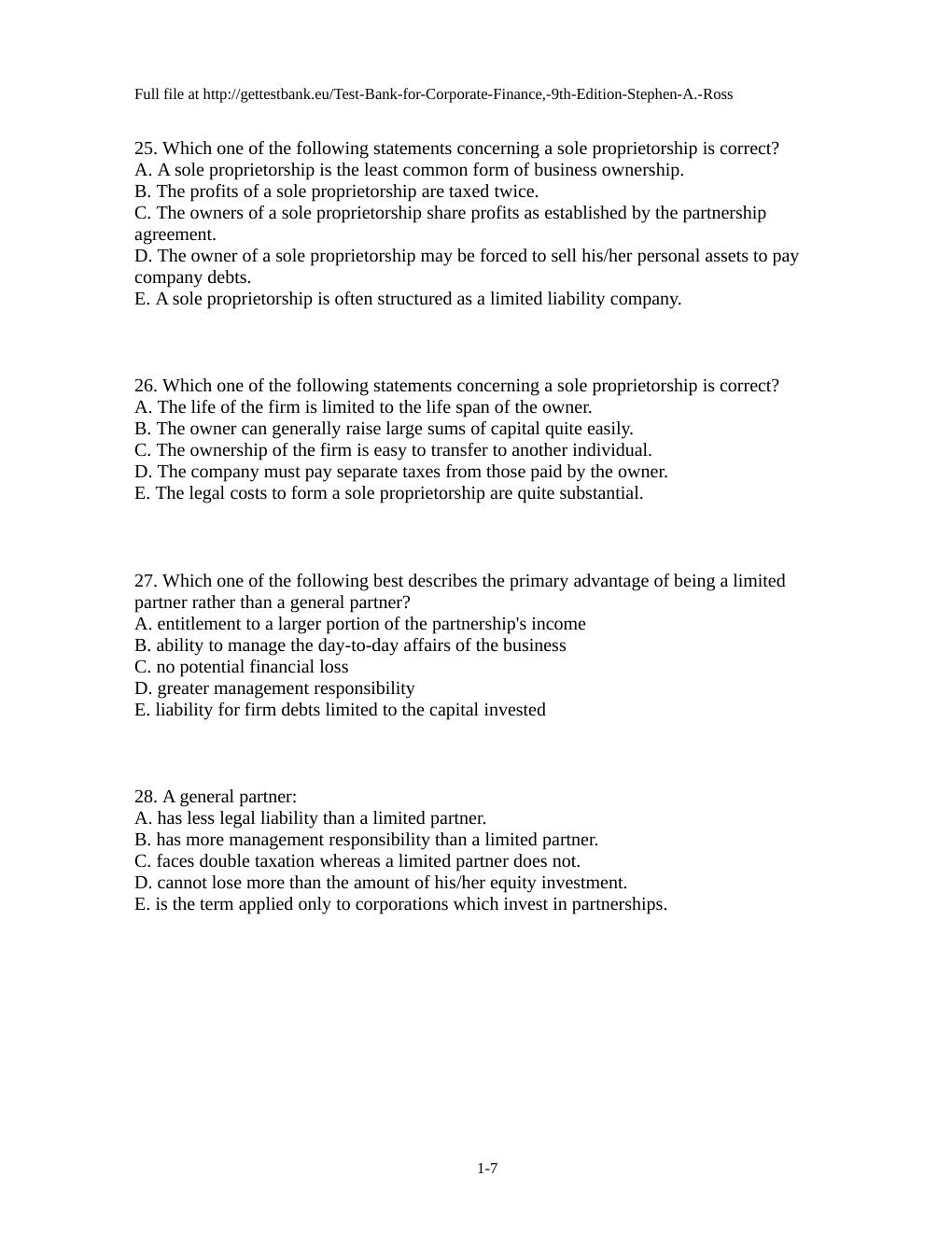 Preview page 7 of Chapter 01 Introduction to Corporate Finance