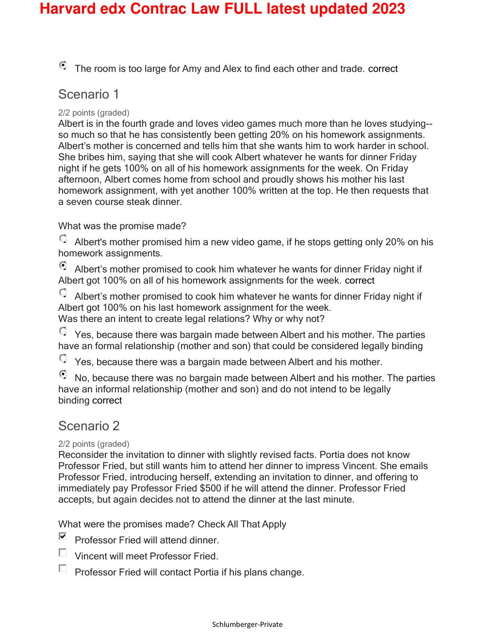 Preview page 3 of Harvard edx Contrac Law FULL latest updated 2023