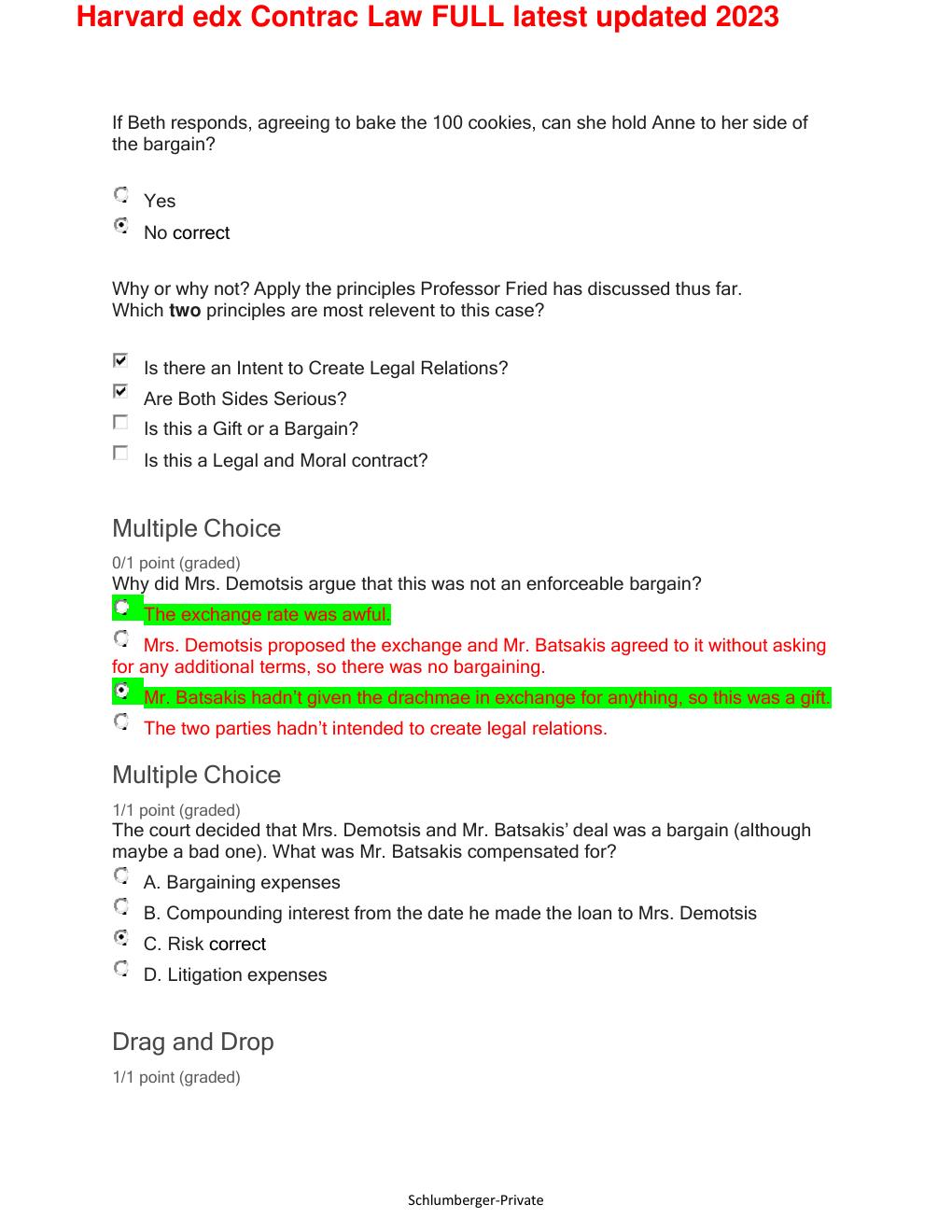 Preview page 7 of Harvard edx Contrac Law FULL latest updated 2023