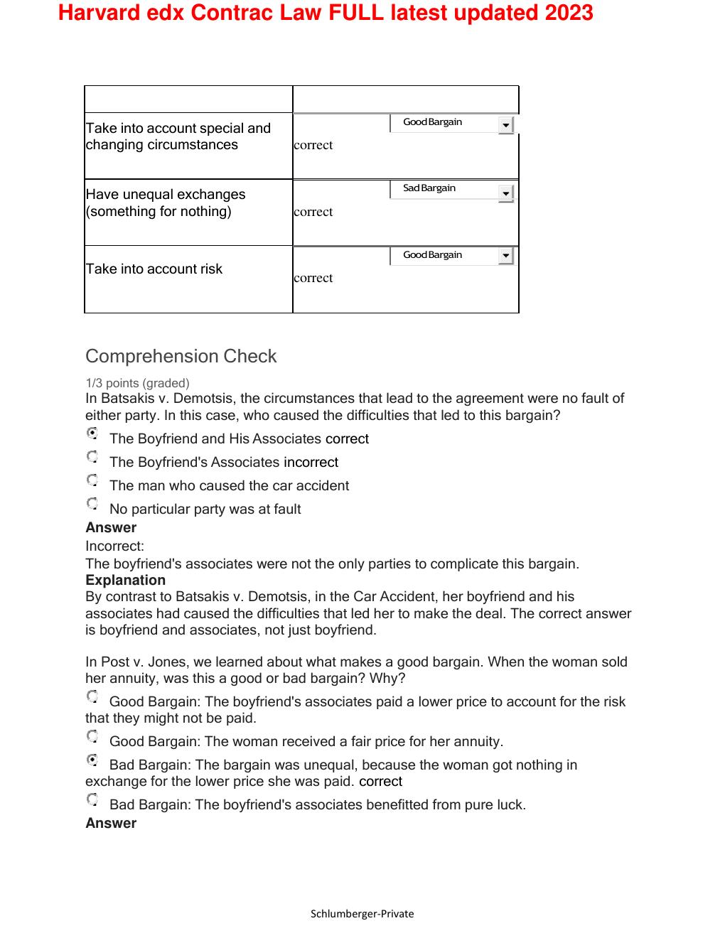 Preview page 10 of Harvard edx Contrac Law FULL latest updated 2023