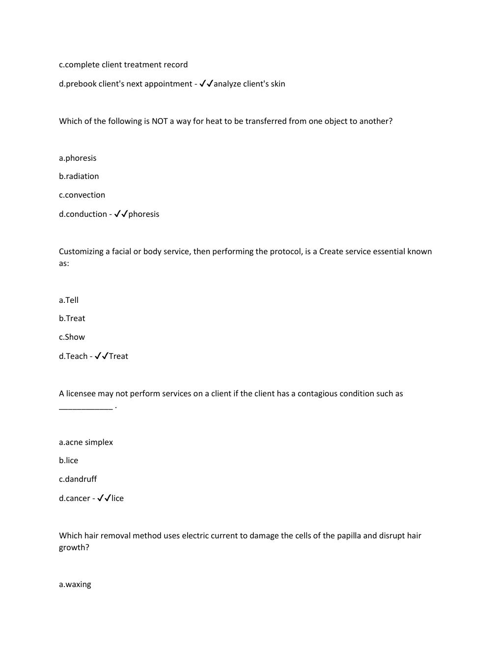 Preview page 3 of TDLR Esthetician Exam 2024 | 100% Satisfaction  Guarantee | Rated A+