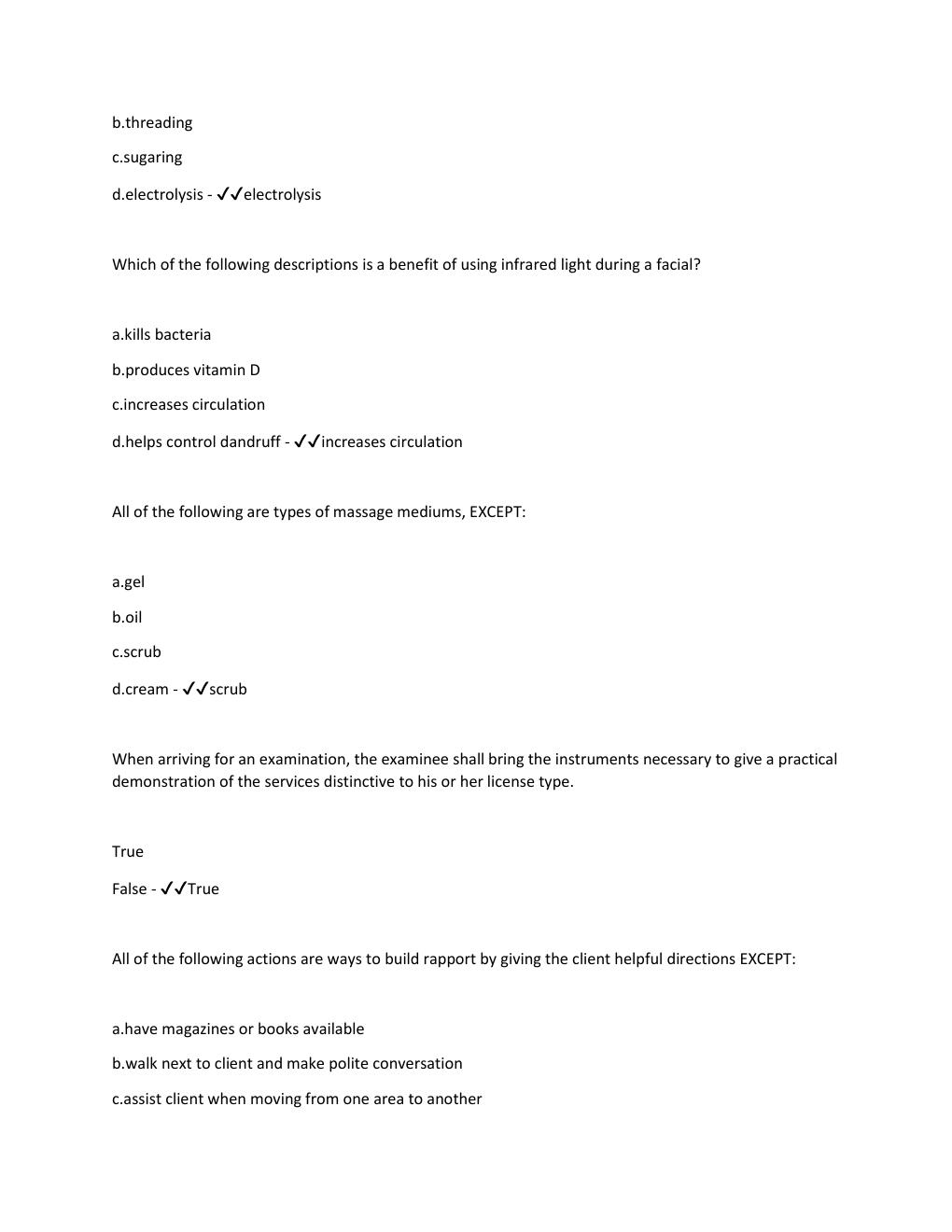 Preview page 4 of TDLR Esthetician Exam 2024 | 100% Satisfaction  Guarantee | Rated A+