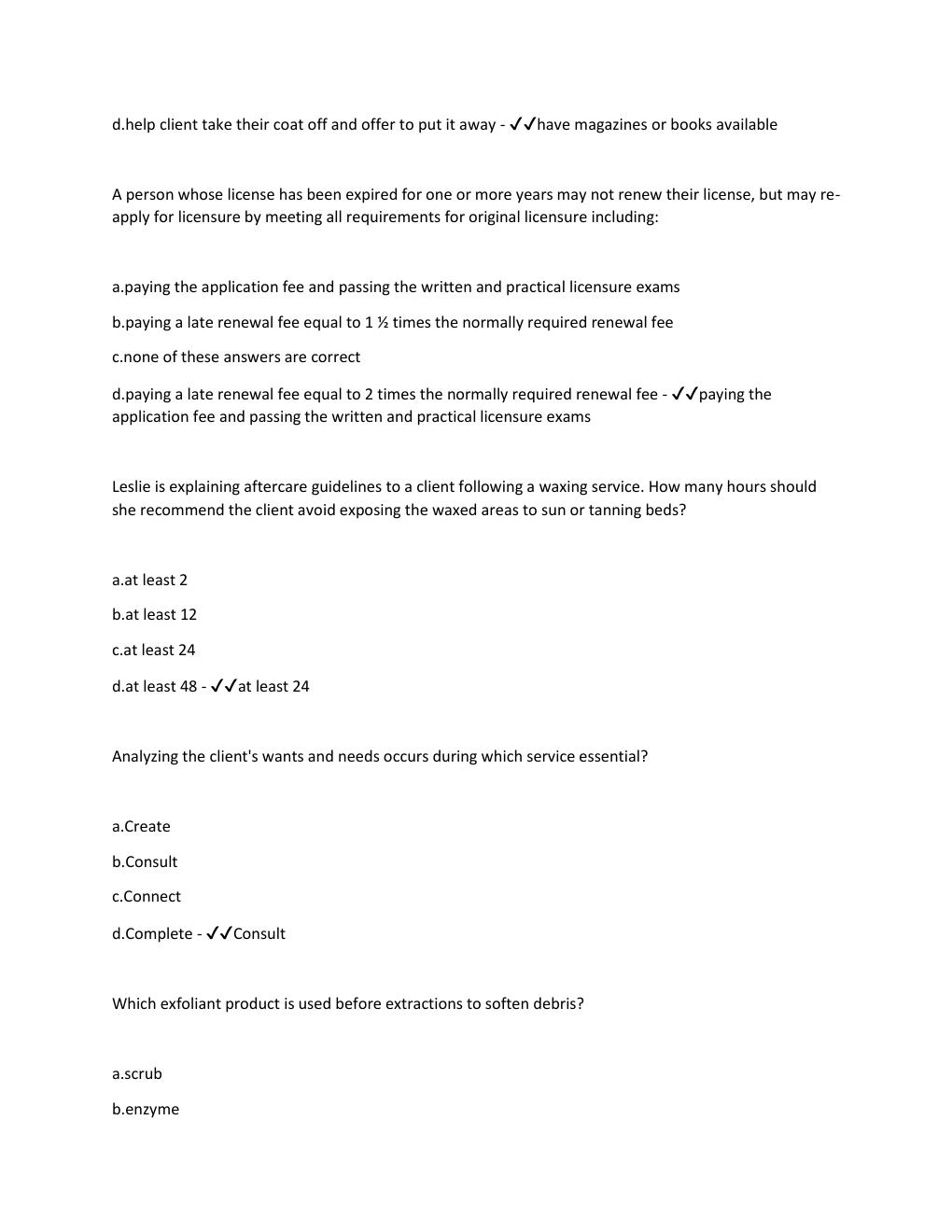 Preview page 5 of TDLR Esthetician Exam 2024 | 100% Satisfaction  Guarantee | Rated A+