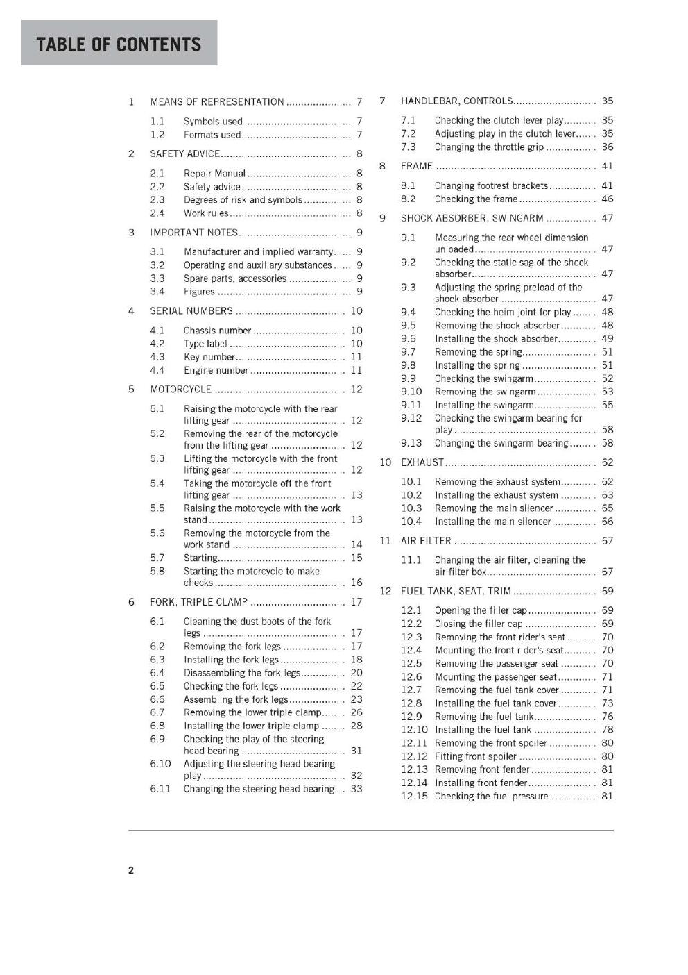 Preview page 4 of KTM 2017 - 390 Duke - Service Workshop Repair Manual